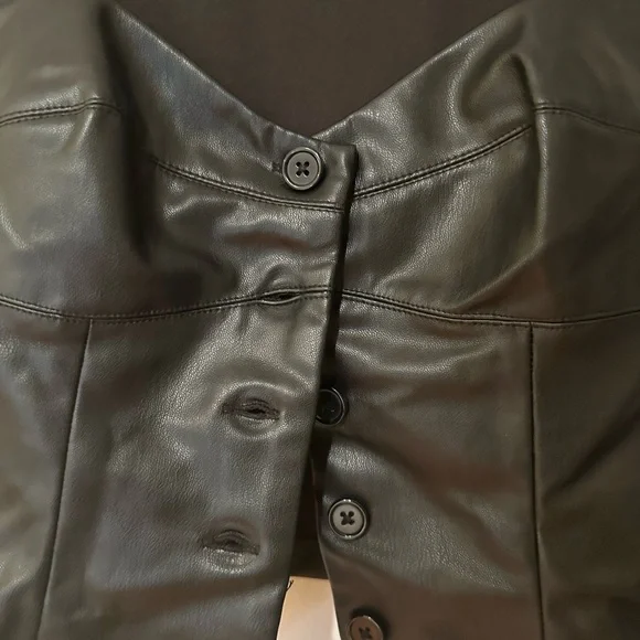 Zara Leather Button Down Corset Top - Picture 4 of 4